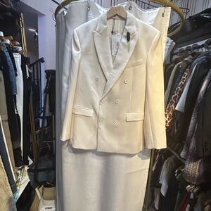 WARDROBE.NYC Cream Double-Breasted Blazer
